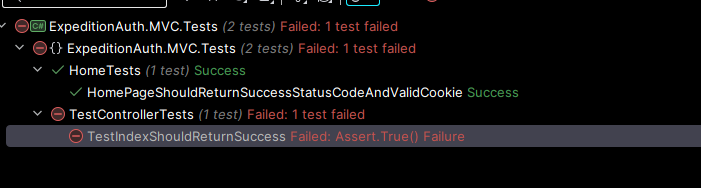 Unit tests reporting an issue