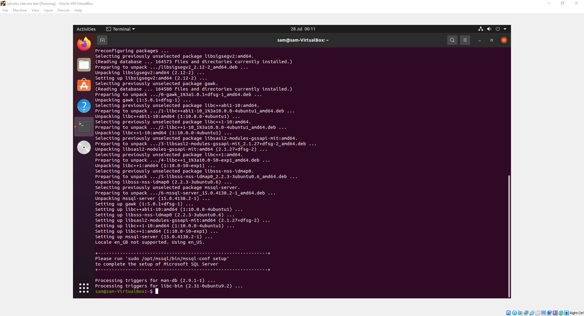 Installing SQL Server on ubuntu